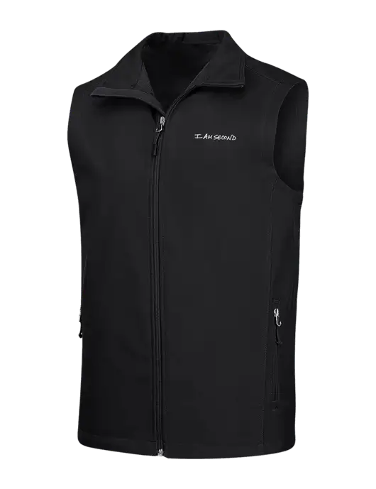Black Core Soft Shell Vest w/I Am Second Logo