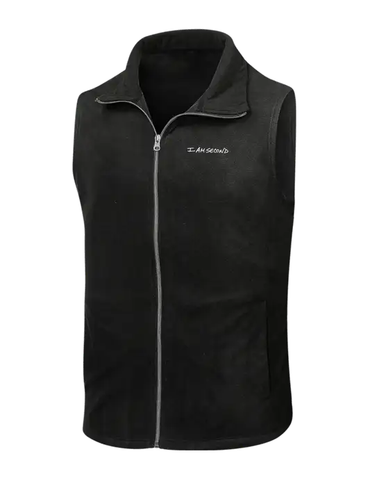 Black Microfleece Vest w/I Am Second Logo