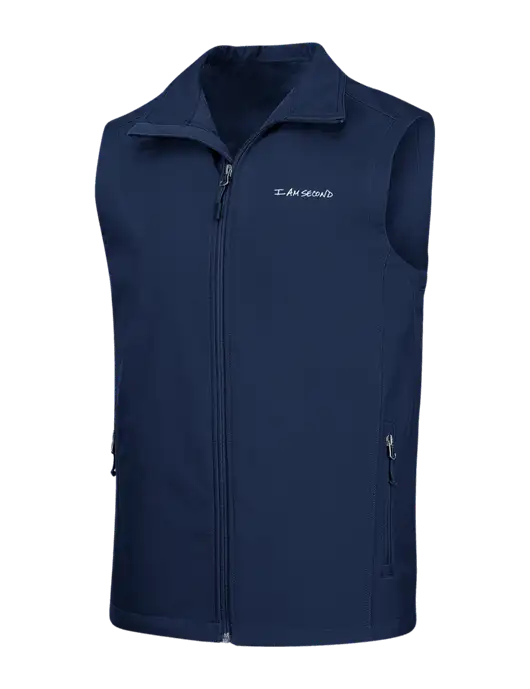 Navy Core Soft Shell Vest w/I Am Second Logo