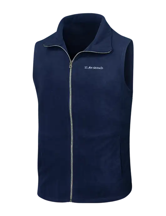 Navy Microfleece Vest w/I Am Second Logo