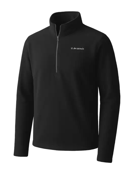 Black Microfleece 1/2 Zip Pullover w/I Am Second Logo