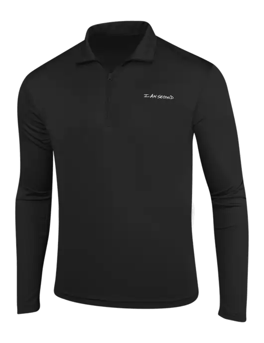 Black PosiCharge Competitor 1/4 Zip Pullover w/I Am Second Logo