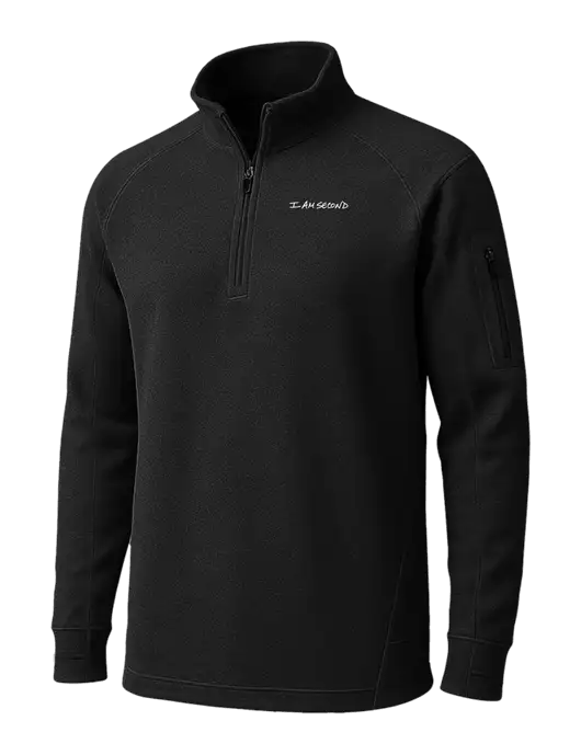 Black Tech Fleece 1/4 Zip Pullover w/I Am Second Logo