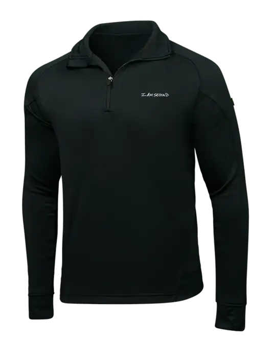 Black Tech Fleece 1/4 Zip Pullover w/I Am Second Logo