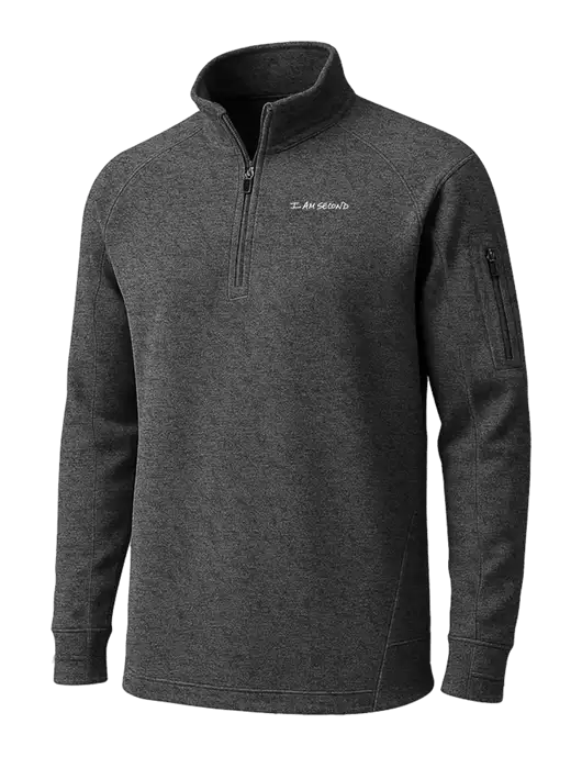 Graphite Heather Tech Fleece 1/4 Zip Pullover w/I Am Second Logo