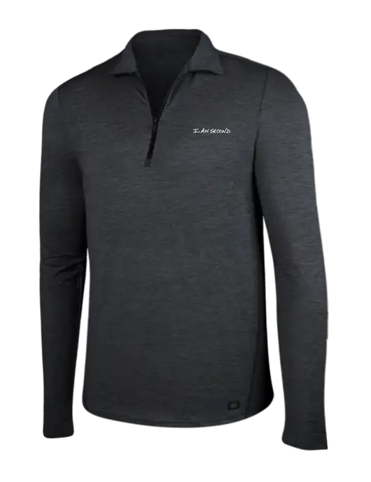 OGIO Blacktop Heather Endurance Force 1/4 Zip w/I Am Second Logo