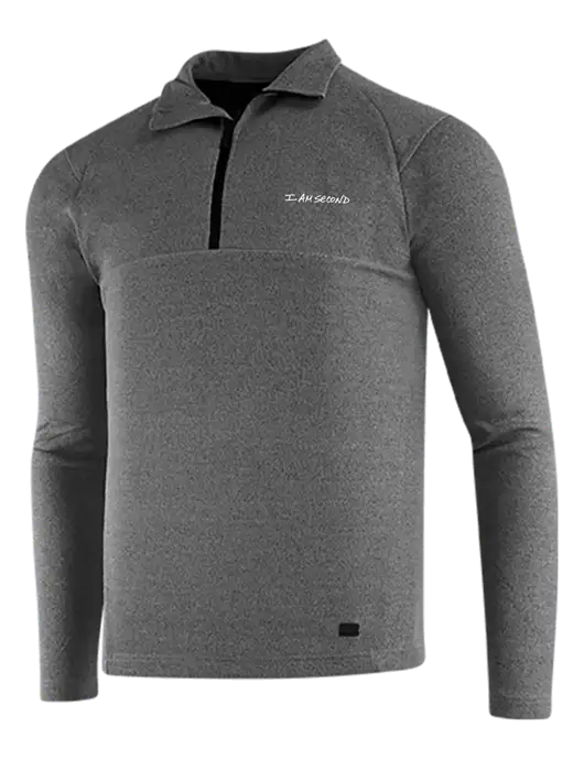 OGIO Dark Grey Heather Transition 1/4 Zip Pullover w/I Am Second Logo