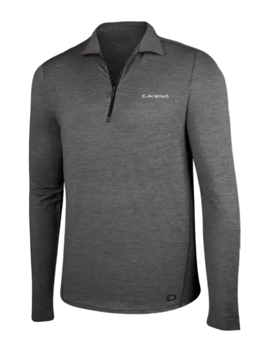 OGIO Gear Grey Heather Endurance Force 1/4 Zip w/I Am Second Logo
