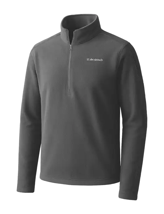 Medium Grey Microfleece 1/2 Zip Pullover w/I Am Second Logo