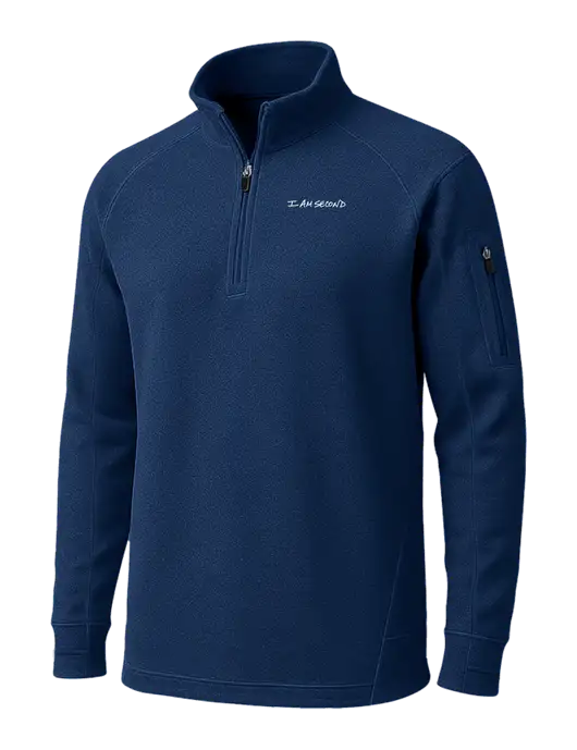 True Navy Tech Fleece 1/4 Zip Pullover w/I Am Second Logo