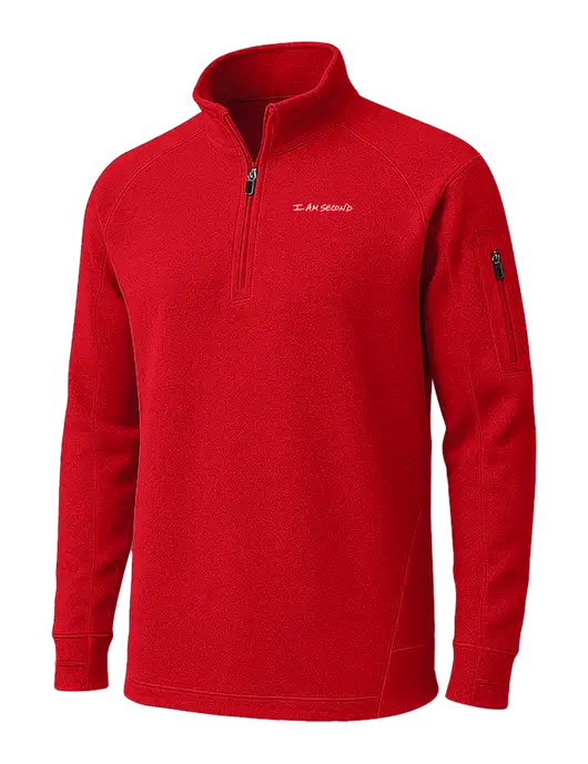 True Red Tech Fleece 1/4 Zip Pullover w/I Am Second Logo