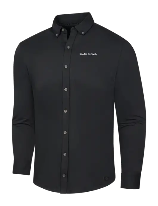 OGIO Blacktop Modern Code Stretch Button-Up Shirt w/I Am Second Logo