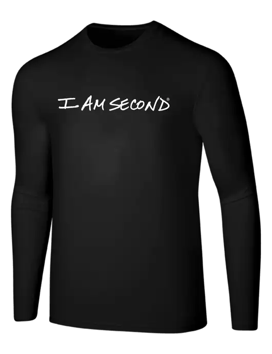 Seriously Soft Black Long Sleeve T-Shirt w/I Am Second Logo