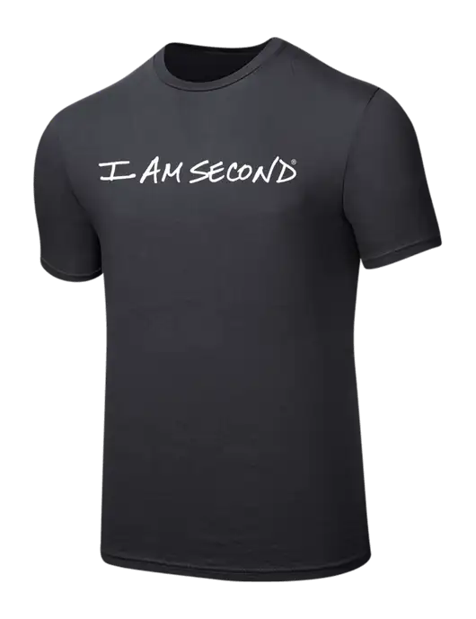 Seriously Soft Charcoal T-Shirt w/I Am Second Logo
