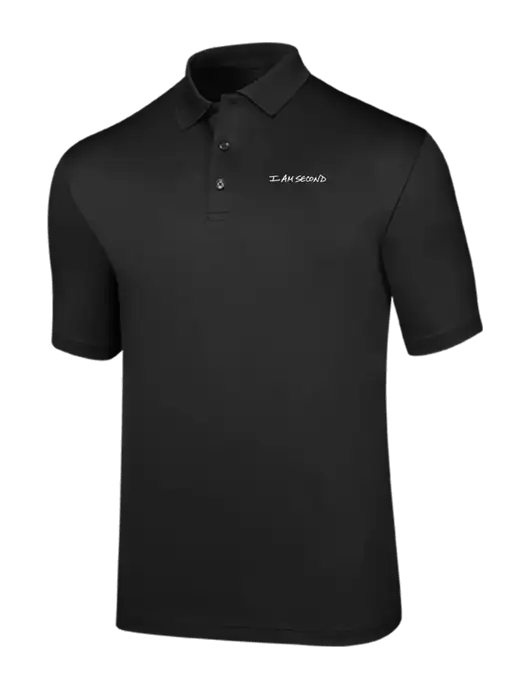 Callaway Opti-Dri Black Chev Polo w/I Am Second Logo