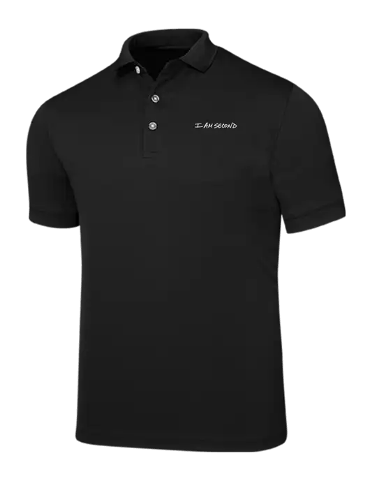 Callaway Ottoman Black Polo w/I Am Second Logo