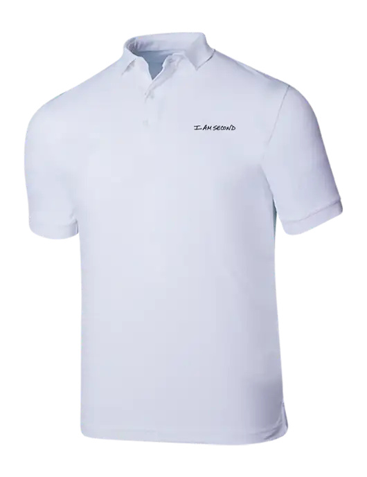 Callaway Ottoman Bright White Polo w/I Am Second Logo