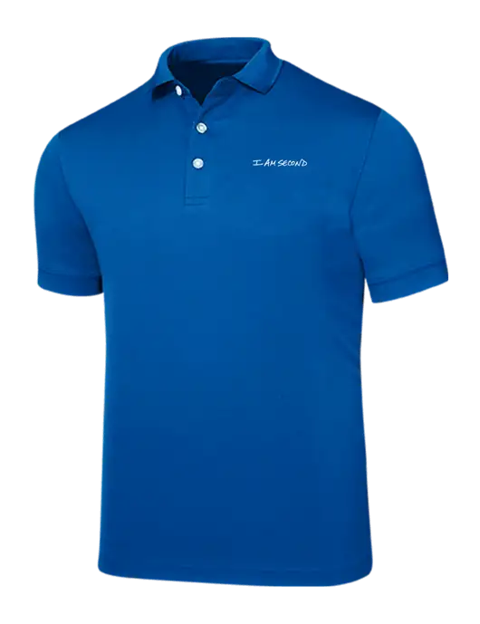 Callaway Ottoman Royal Blue Polo w/I Am Second Logo