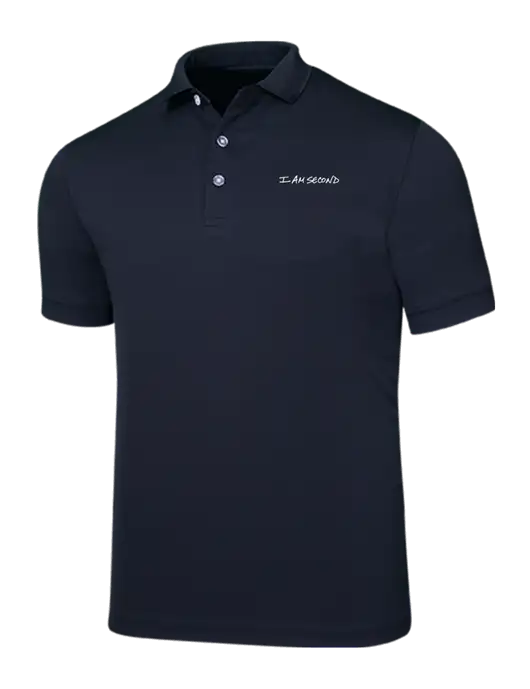 Callaway Ottoman Navy Polo w/I Am Second Logo