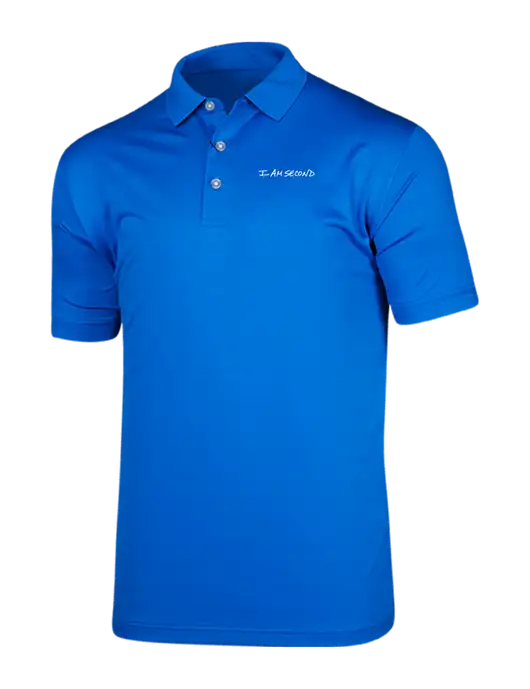 Callaway Vibrant Royal Blue Ventilated Polo w/I Am Second Logo