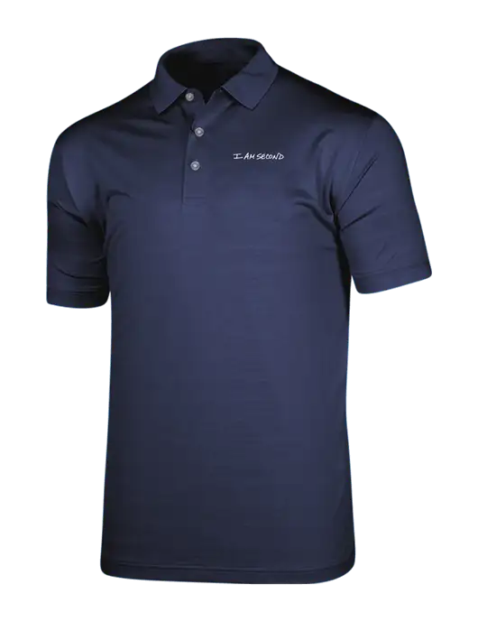 Callaway Vibrant Navy Ventilated Polo w/I Am Second Logo