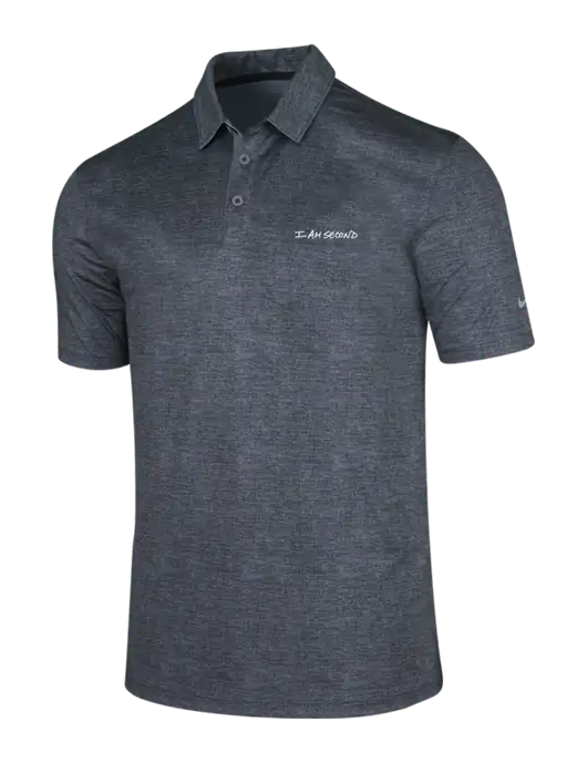 NIKE Dark Grey Dri-Fit Crosshatch Polo w/I Am Second Logo
