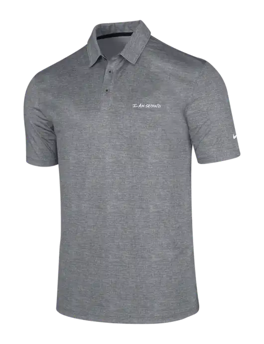 NIKE Medium Grey Dri-Fit Crosshatch Polo w/I Am Second Logo