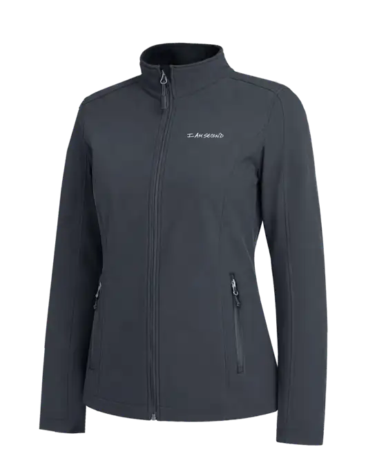 Charcoal Grey Womens Core Soft Shell Jacket w/I Am Second Logo