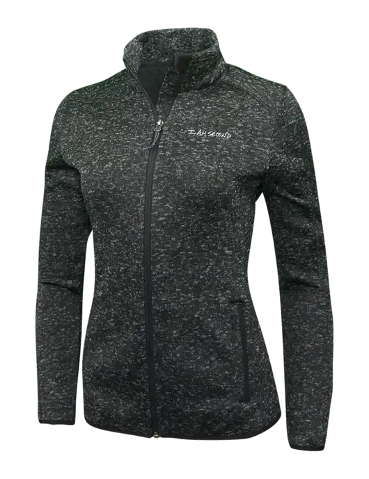 Black Heather Womens Sweater Fleece Jacket w/I Am Second Logo