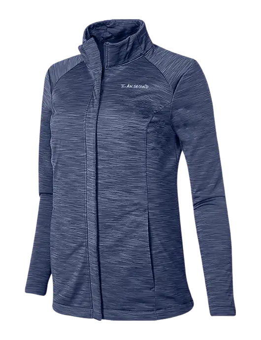 Navy Heather Womens Stream Soft Shell Jacket w/I Am Second Logo