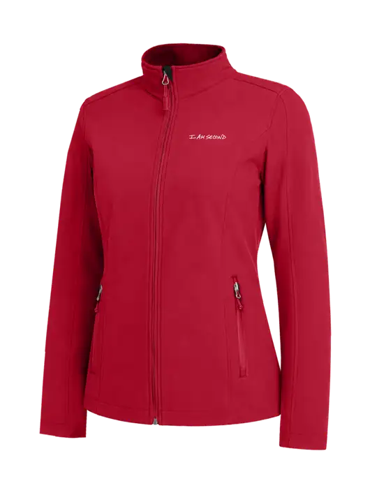 Red Womens Core Soft Shell Jacket w/I Am Second Logo