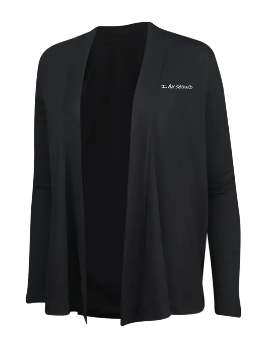 Black Womens Concept Cardigan w/I Am Second Logo