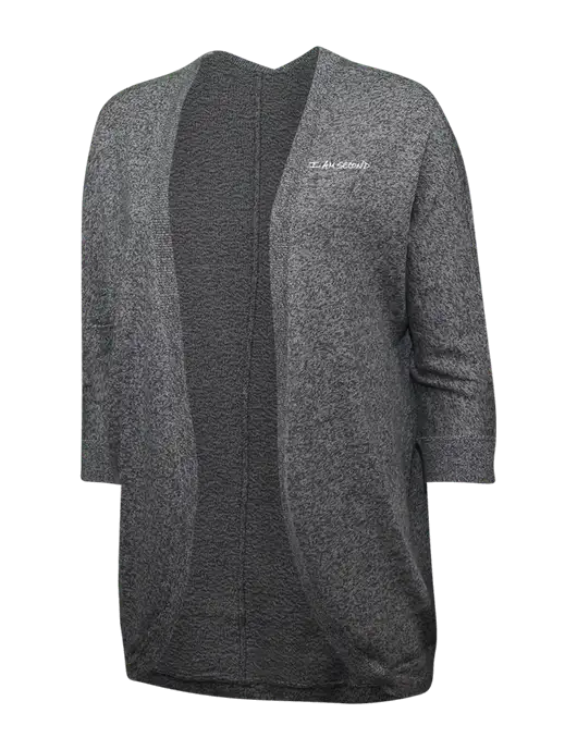 Warm Grey Womens Marled Cocoon Sweater w/I Am Second Logo