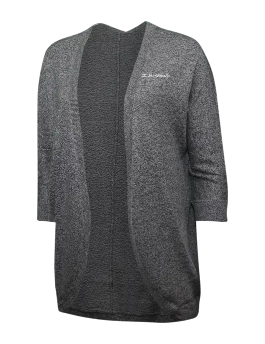 Warm Grey Womens Marled Cocoon Sweater w/I Am Second Logo