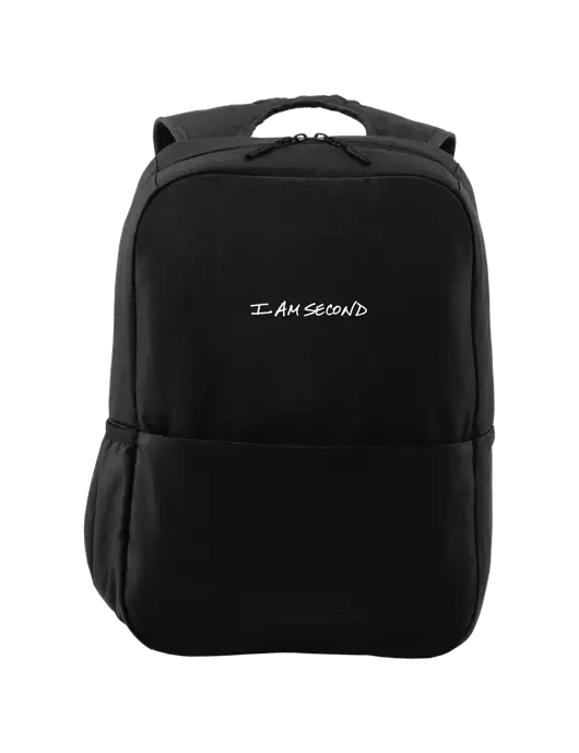 Access Square Laptop Black Backpack w/I Am Second Logo