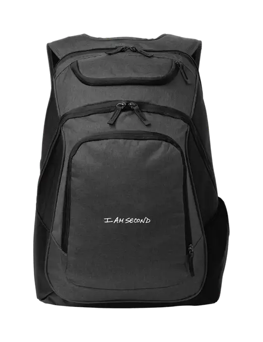 Executive Graphite Heather/Black Laptop Backpack w/I Am Second Logo