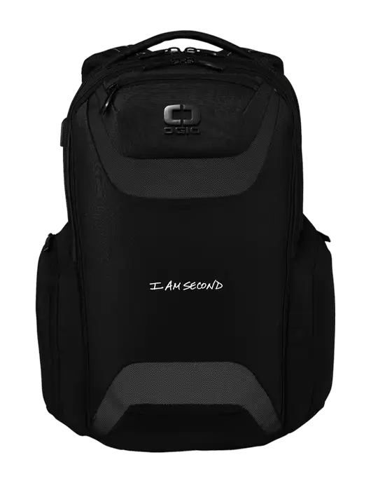 OGIO Black Charcoal Connected Pack w/I Am Second Logo