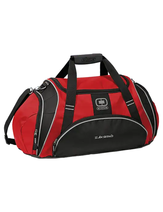 OGIO Red Crunch Duffel
 w/I Am Second Logo