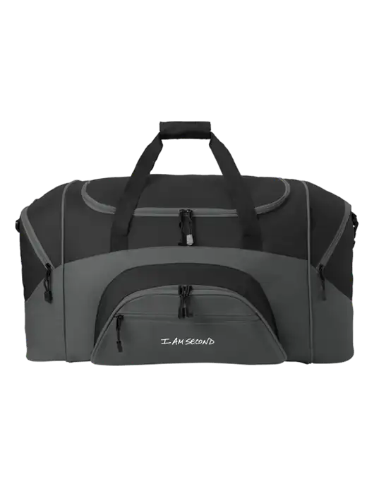 Standard Colorblock Black/Dark Grey Sport Duffel w/I Am Second Logo