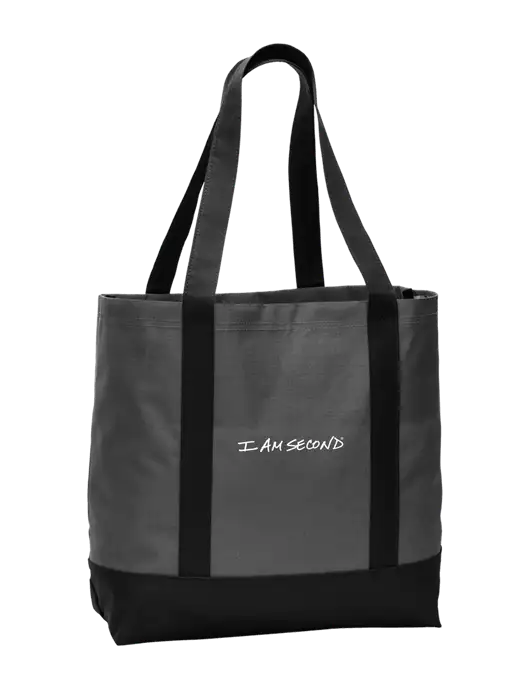 Carryall Charcoal/Black Day Tote Dark w/I Am Second Logo