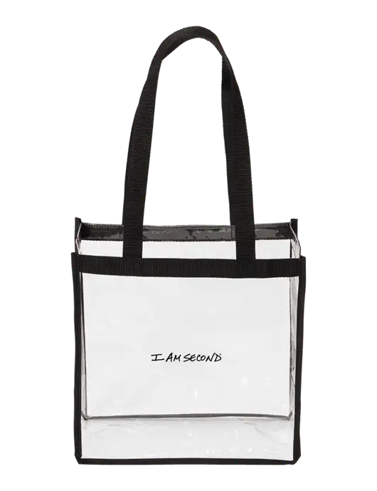 Clear Stadium Tote w/I Am Second Logo