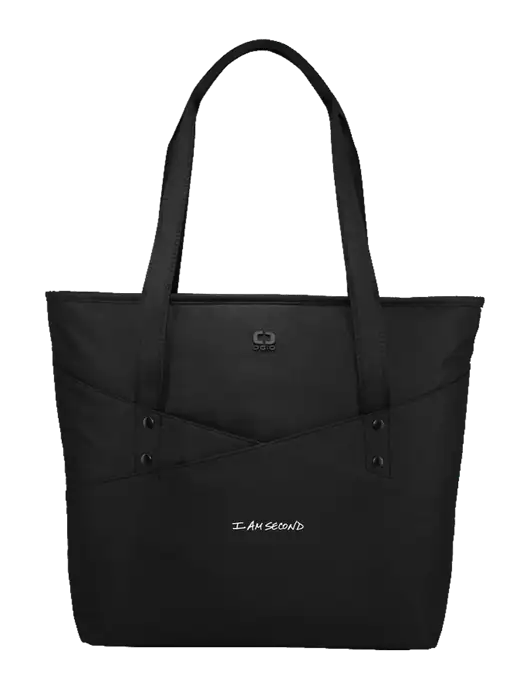 OGIO Black Downtown Tote 
 w/I Am Second Logo