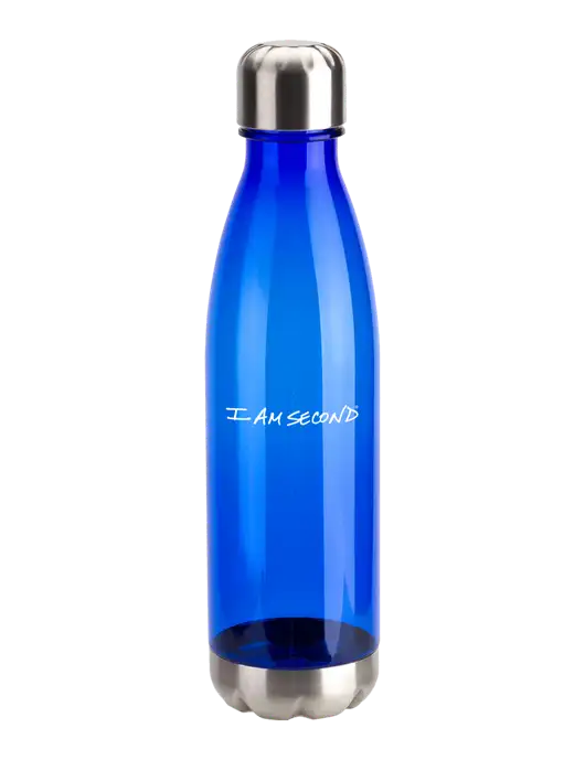 Bayside Tritan Blue 25 oz Bottle with Stainless Base and Cap w/I Am Second Logo