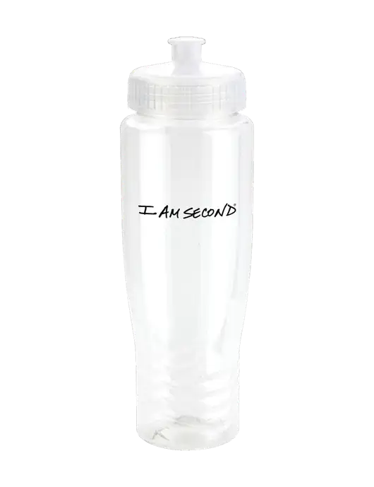 Roam Clear 28 oz Eco-Polyclear Bottle with Push Pull Lid w/I Am Second Logo