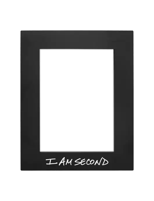 Black Aluminum Photo Frame, 5 x 7 w/I Am Second Logo