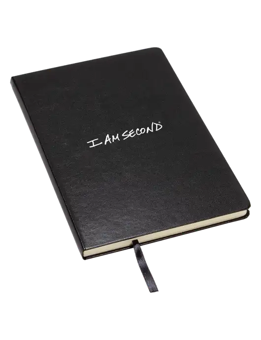 Achieve Black Hardcover Journal, 5.5 x 8.37 w/I Am Second Logo