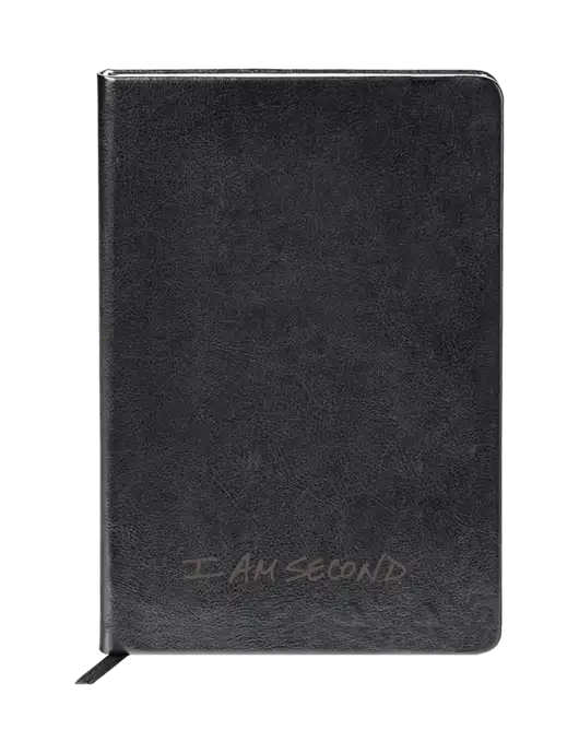 Fabrizio Black Hard Cover 5.75 x 8.3 Journal w/I Am Second Logo
