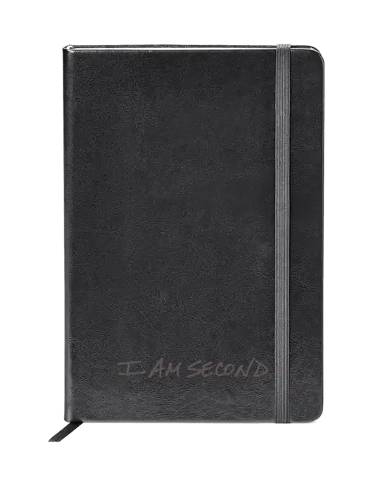 Fabrizio Black Hard Cover 5.75 x 8.3 Journal w/I Am Second Logo