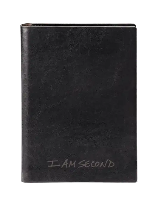 Fabrizio Black 7 x 9.625 Padfolio & Refillable Notepad w/I Am Second Logo
