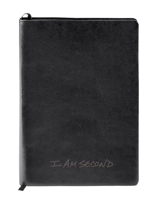 Fabrizio Black Soft Cover 5.75 x 8.125 Journal w/I Am Second Logo